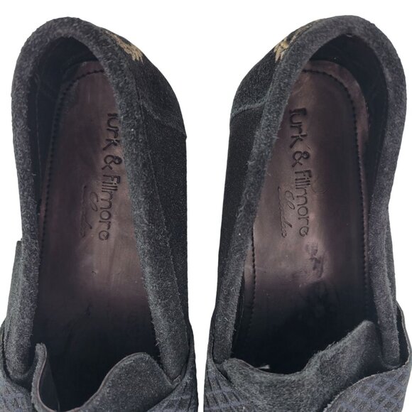 NEW Turk & Fillmore London Dress Shoes Black Suede Mens 12 Handmade Loafers UK - Picture 7 of 11